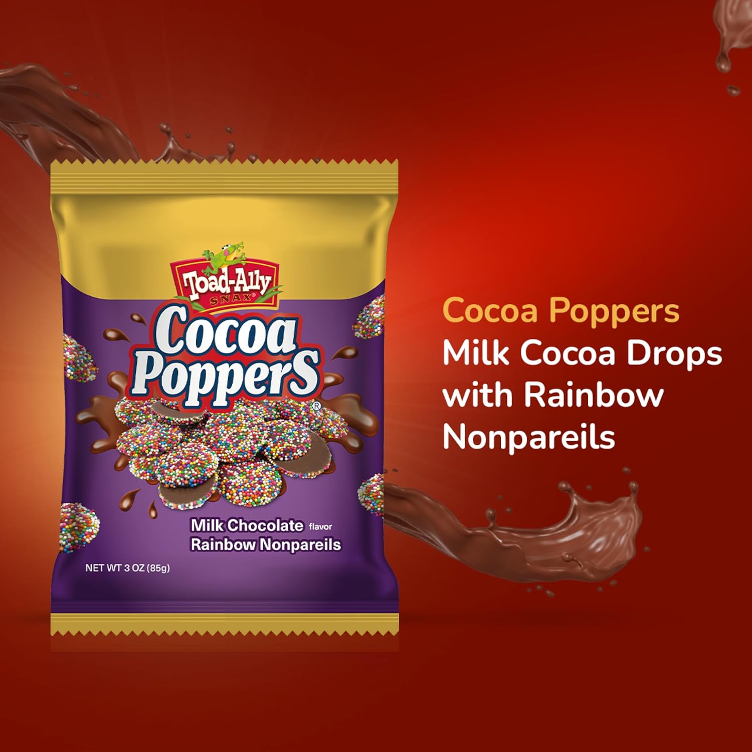 Cocoa Poppers™ Milk Chocolate Rainbow Cocoa Drops