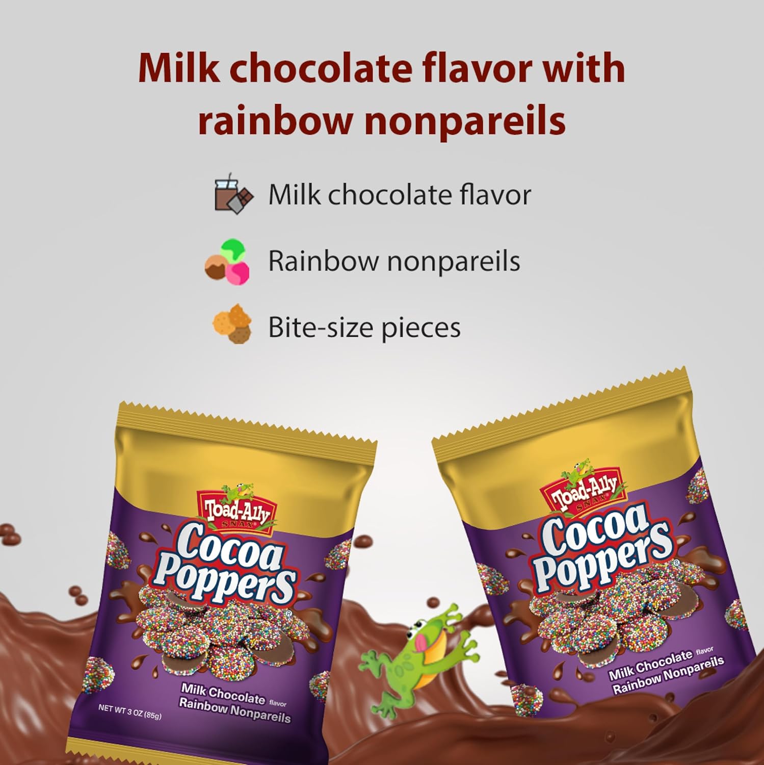 Cocoa Poppers™ Milk Chocolate Rainbow Cocoa Drops